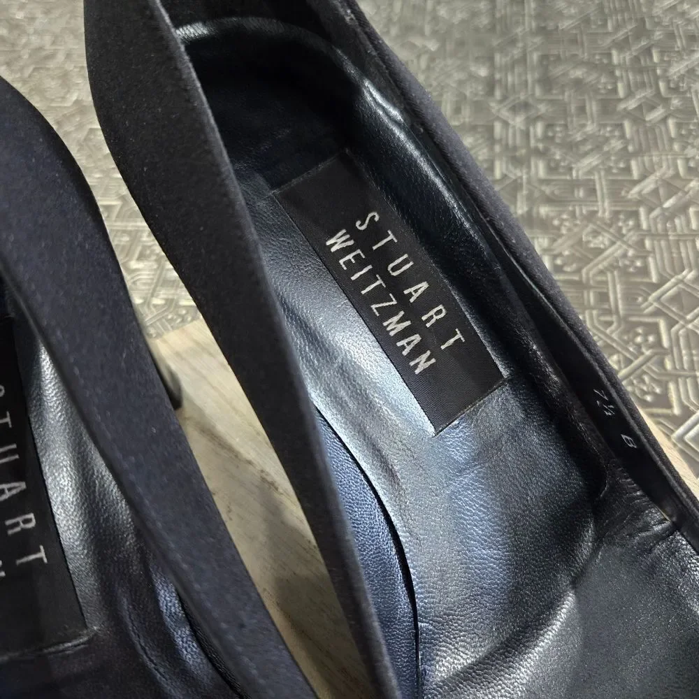 🐢 Stuart Weitzman Vintage Anna Black Pump Size 7.5